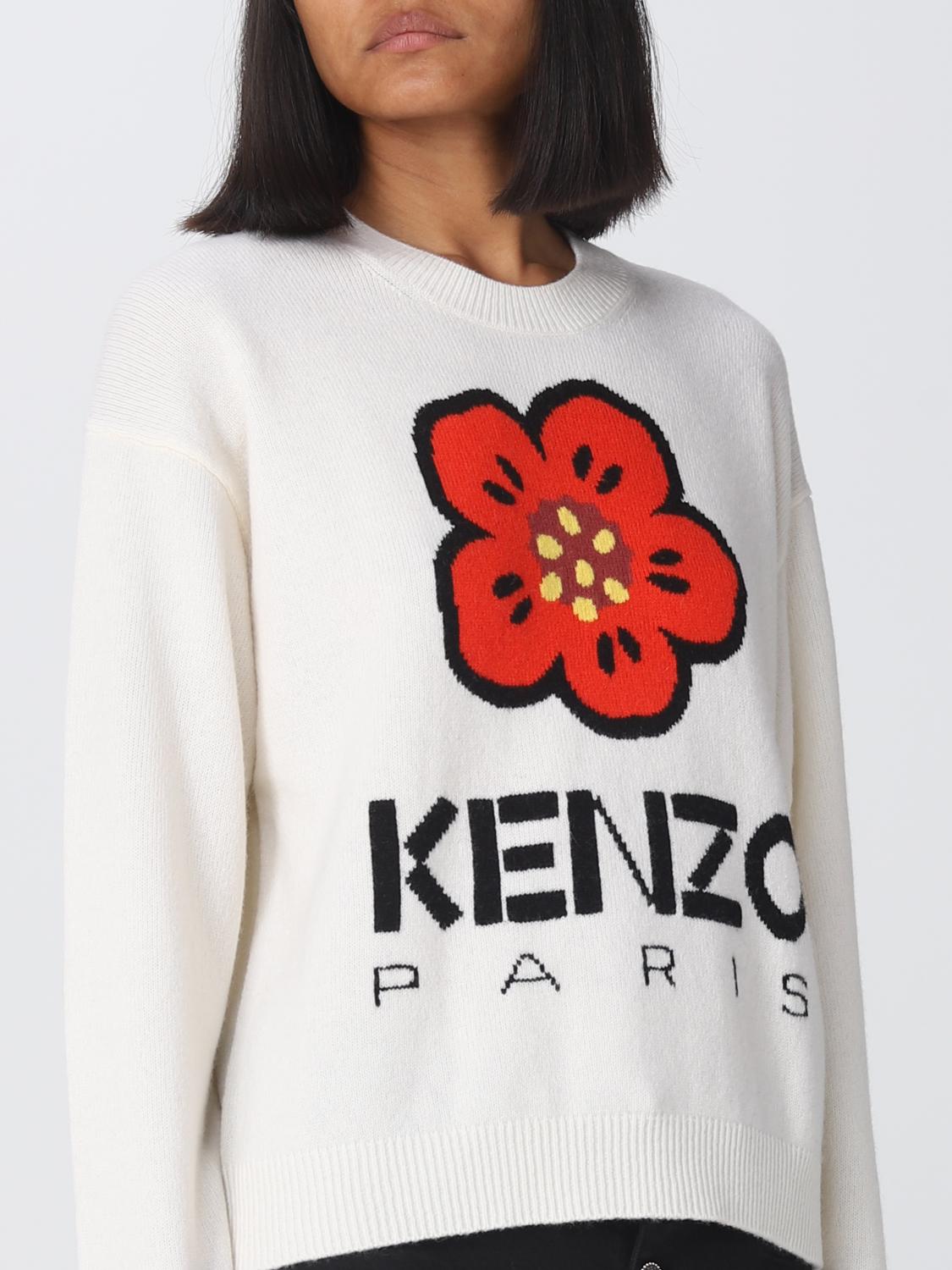 Kenzo Boke Flower sweater in wool - White | FD62PU4303LD | GIGLIO.COM