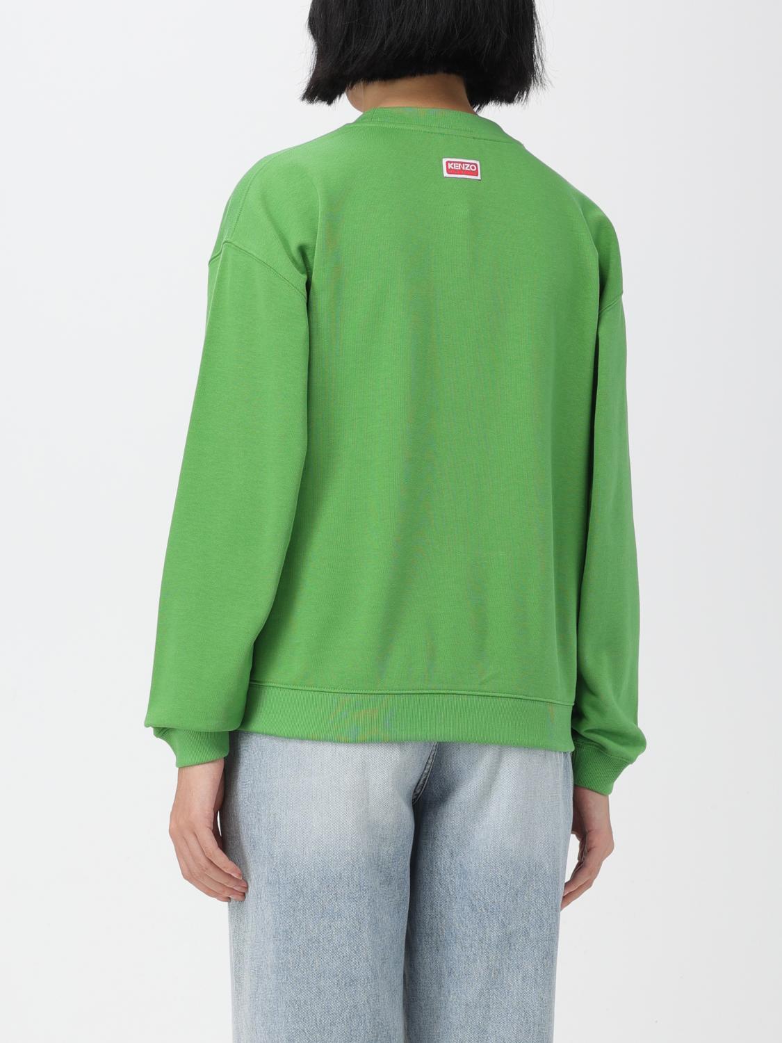 KENZO FELPA: Felpa Tiger Varsity Jungle Kenzo in cotone con ricamo, Verde - Img 3