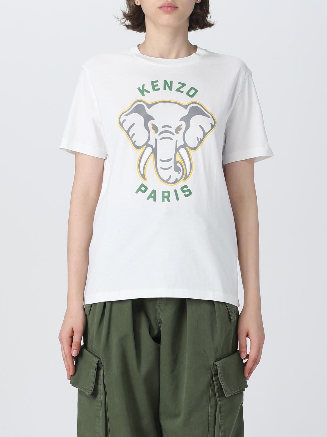 Kenzo Elephant Varsity Jungle cotton t-shirt - White