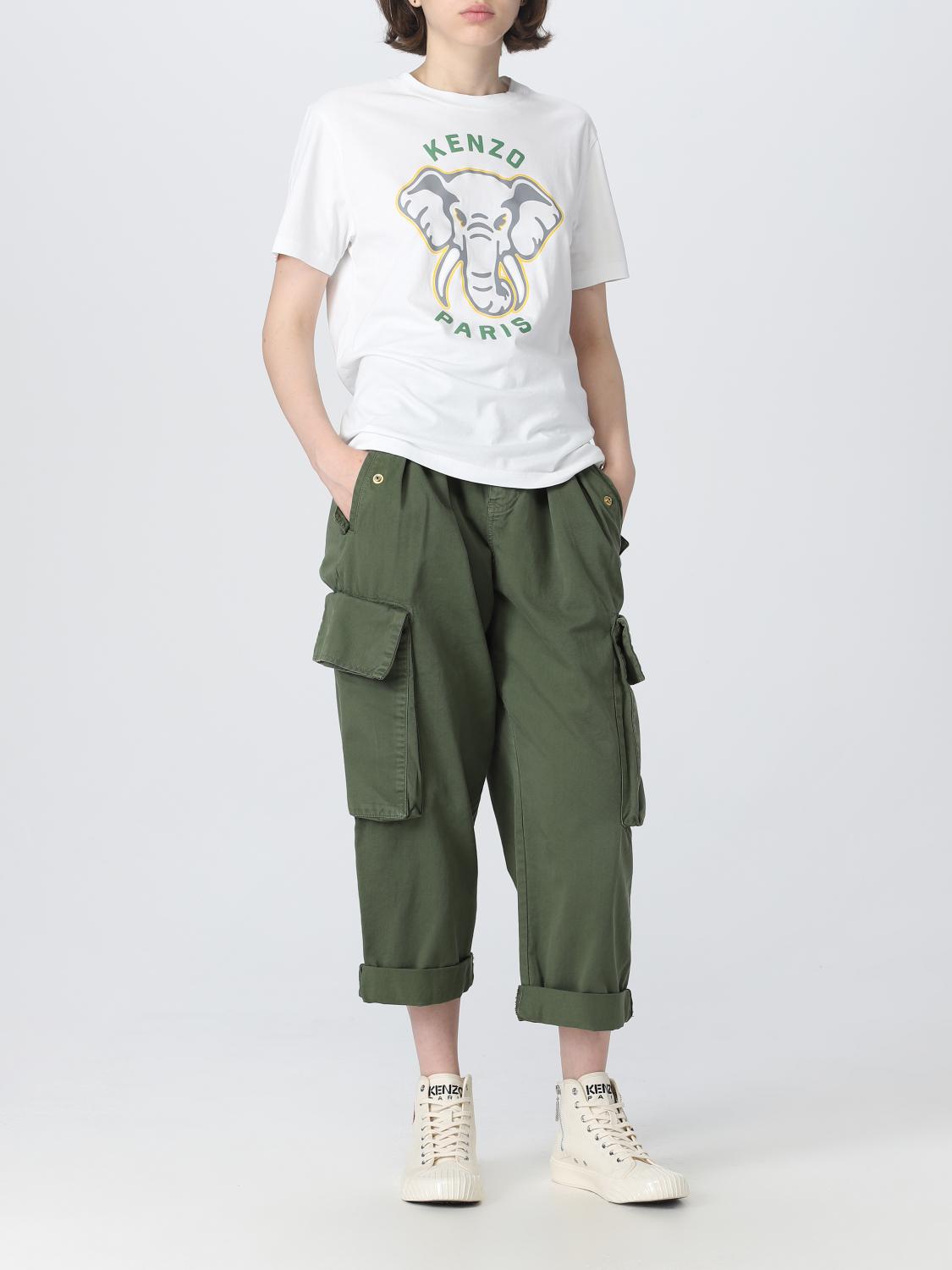 Kenzo Elephant Varsity Jungle cotton t-shirt - White