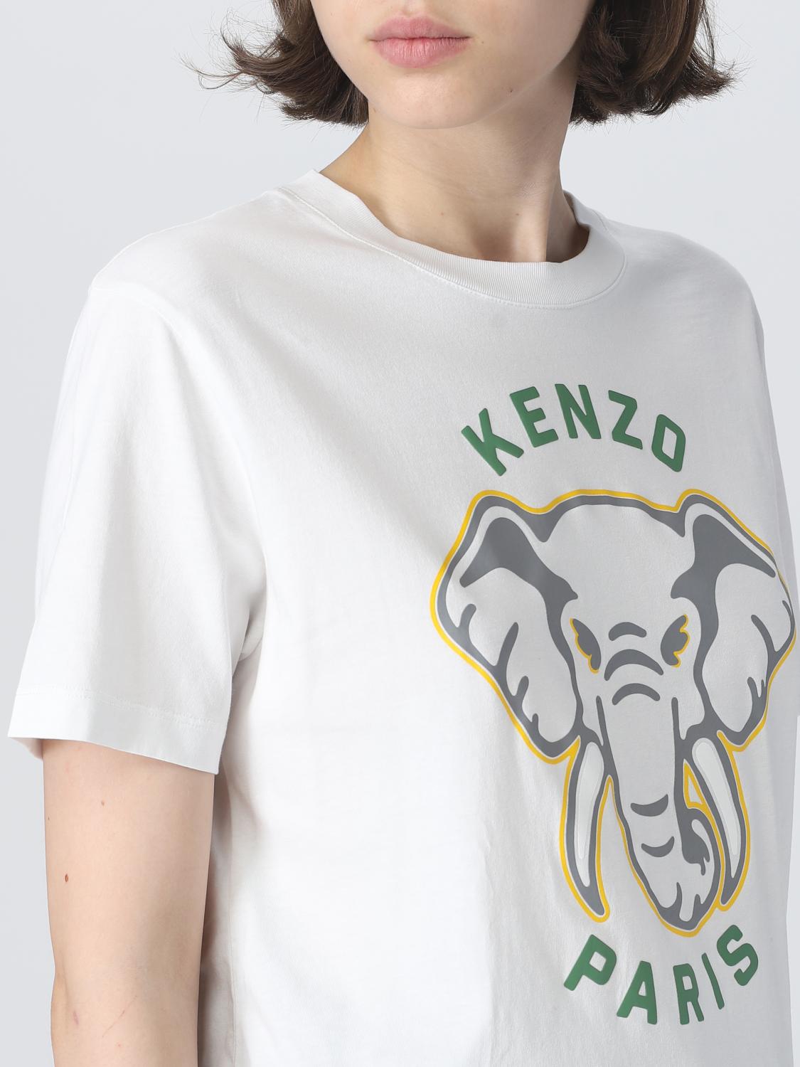 Kenzo Elephant Varsity Jungle cotton t-shirt - White