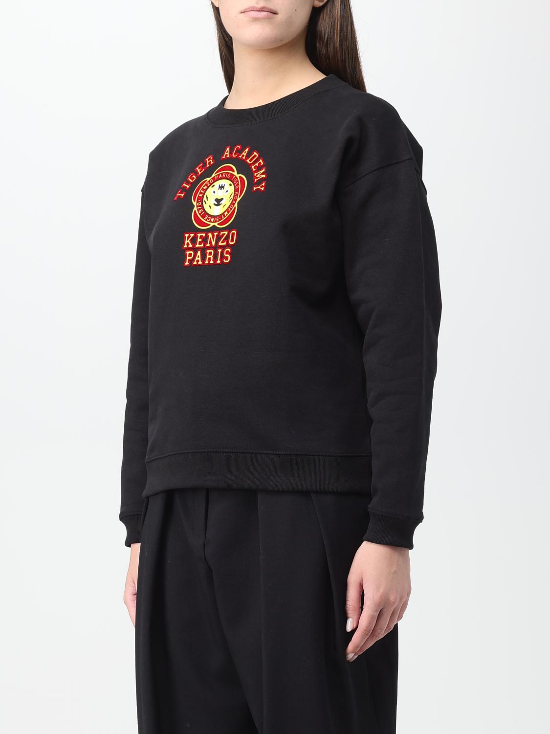 KENZO ブラック スウェット Sサイズ KENZO (ケンゾー) トレーナー タイガー刺繍 クルーネック スウェット