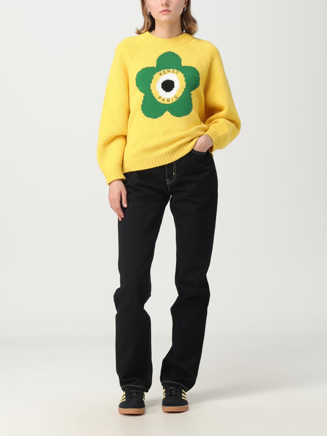 Kenzo Boke Flower sweater in wool and cotton - Yellow