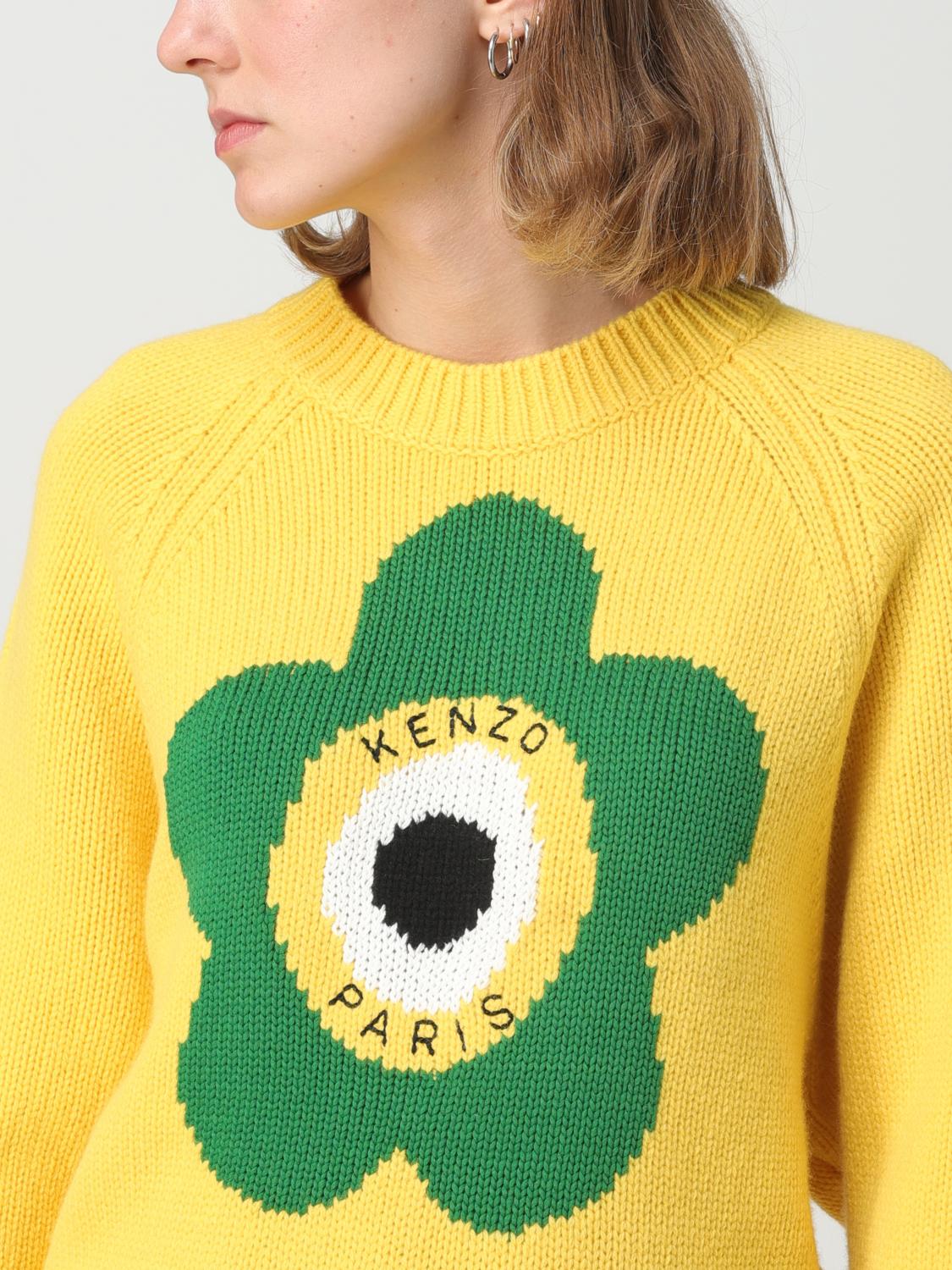 Kenzo Boke Flower sweater in wool and cotton - Yellow Kenzo Boke Flower sweater in wool and cotton - Yellow