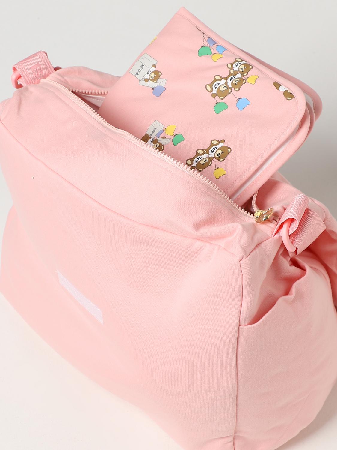 Moschino Baby diaper bag in cotton - Pink | MTX03DLCA40 | GIGLIO.COM
