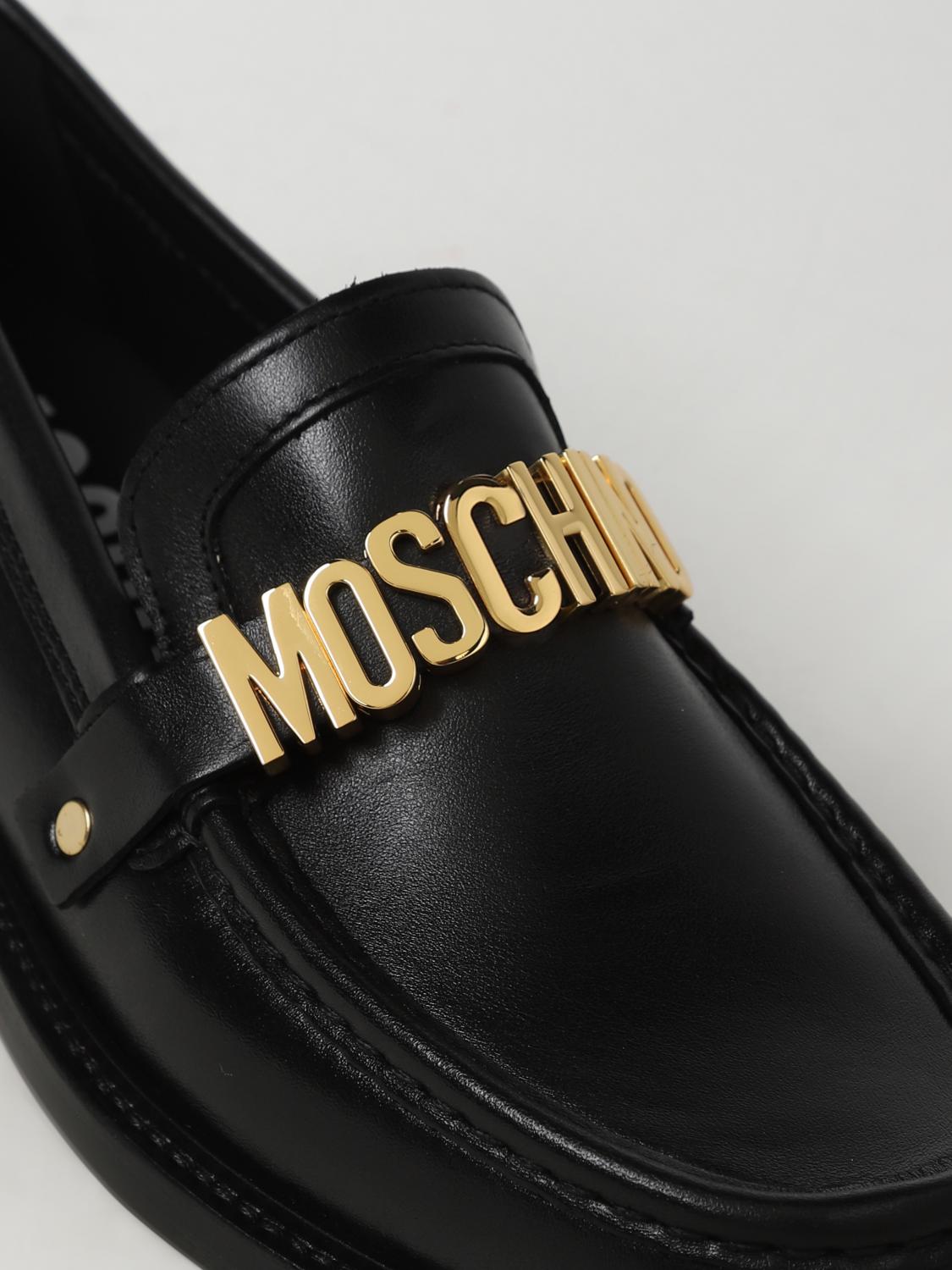 Moschino Couture leather loafers with logo - Black  display picture 3