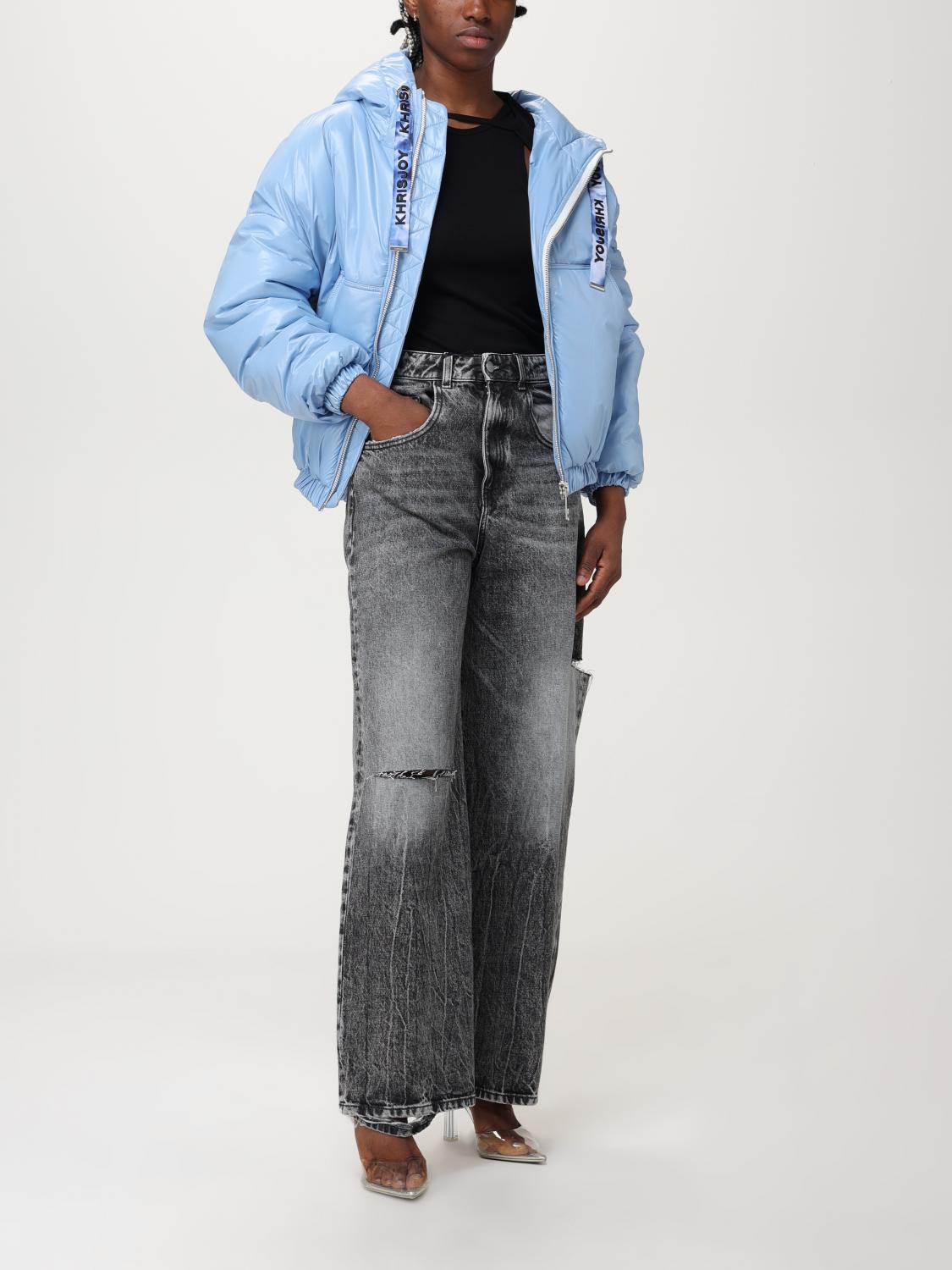 ジャケット KHRISJOY Woman Jacket Gnawed Blue KWS25R0612NYNY06 TRB001 KHRISJOY: Jacket woman - Gnawed Blue | Khrisjoy jacket