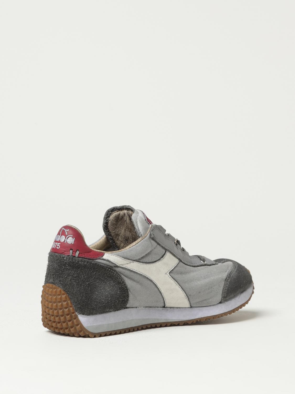 DIADORA HERITAGE SNEAKERS: Sneakers Equipe H Dirty Diadora Heritage in suede e canvas effetto used, Grigio - Img 3
