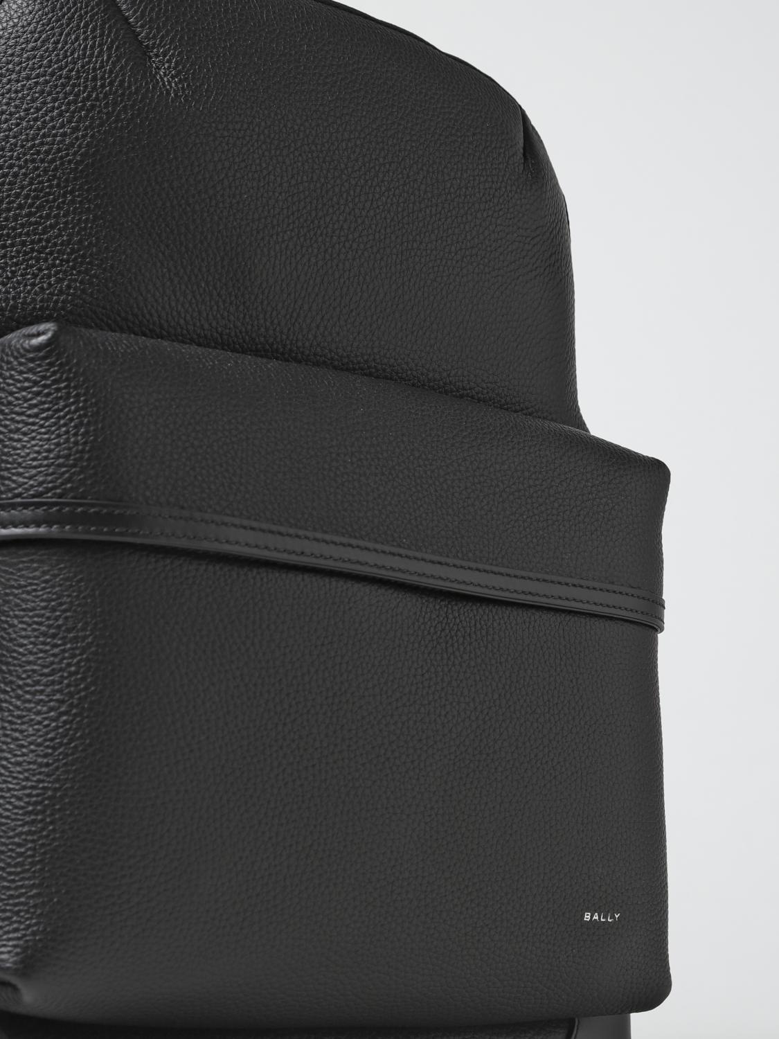BALLY BACKPACK: Bally Ribbon backpack in grained leather, Black - Img 3