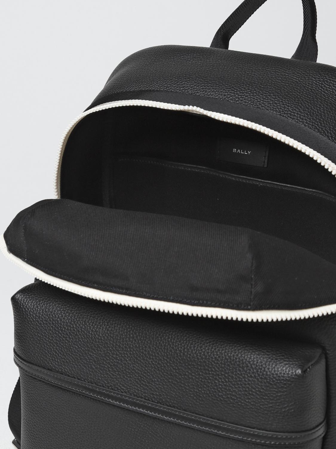 BALLY BACKPACK: Bally Ribbon backpack in grained leather, Black - Img 4