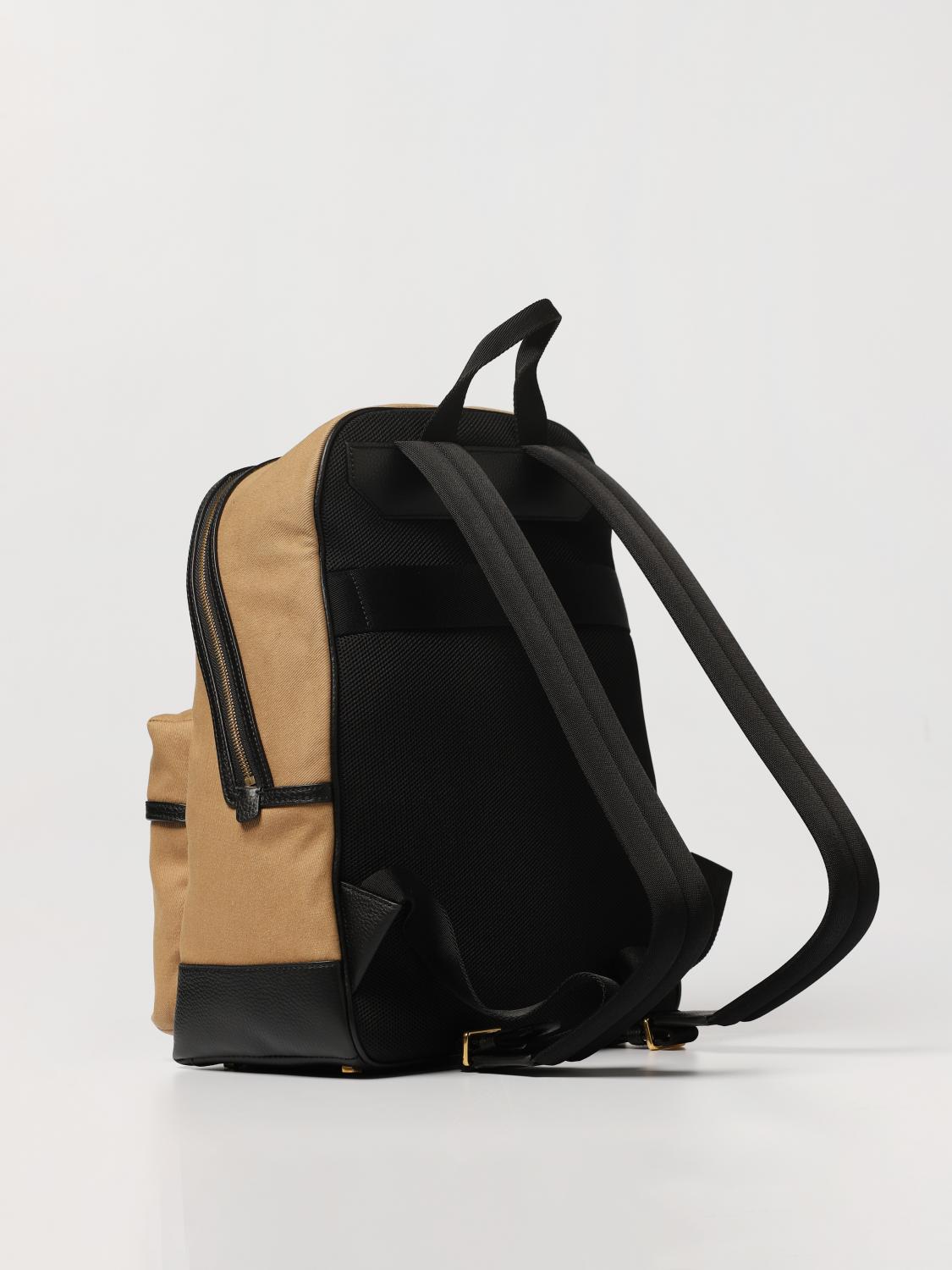 BALLY ZAINO: Zaino Bar Bally in canvas di cotone, Tabacco - Img 2