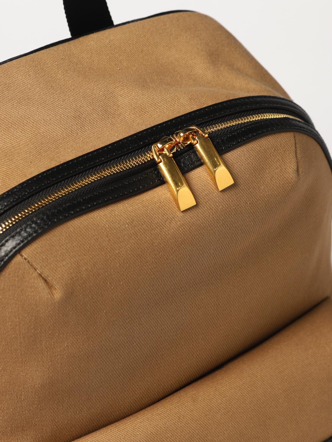 BALLY ZAINO: Zaino Bar Bally in canvas di cotone, Tabacco - Img 3