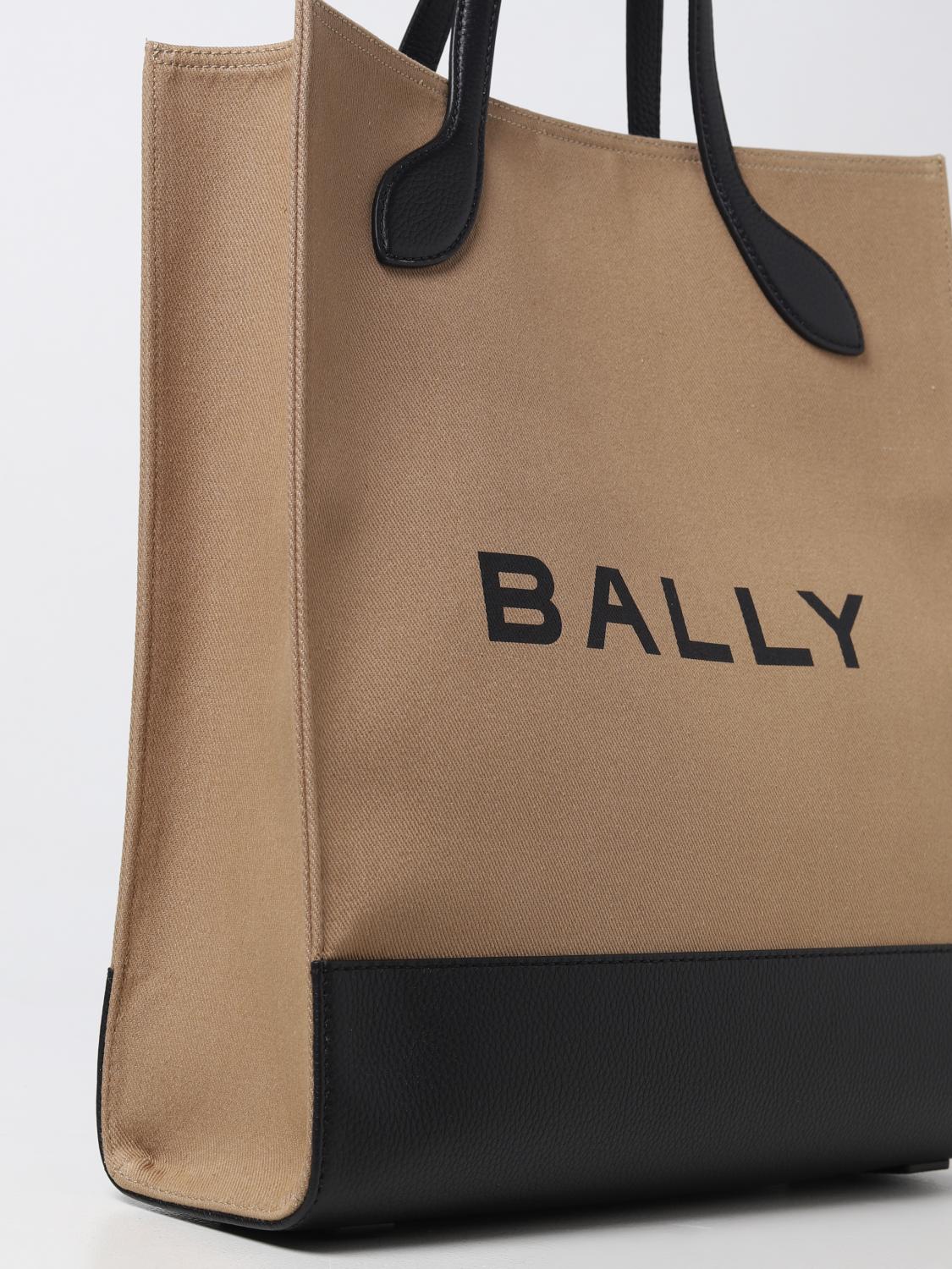BALLY BORSA: Borsa Bally in canvas con logo stampato, Tabacco - Img 3