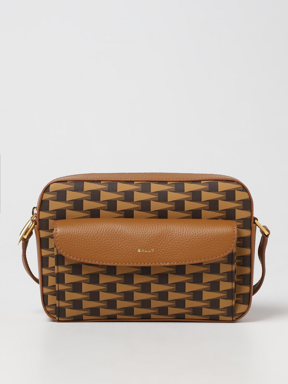 BALLY: Pennant bag in coated fabric - Tobacco | Bally