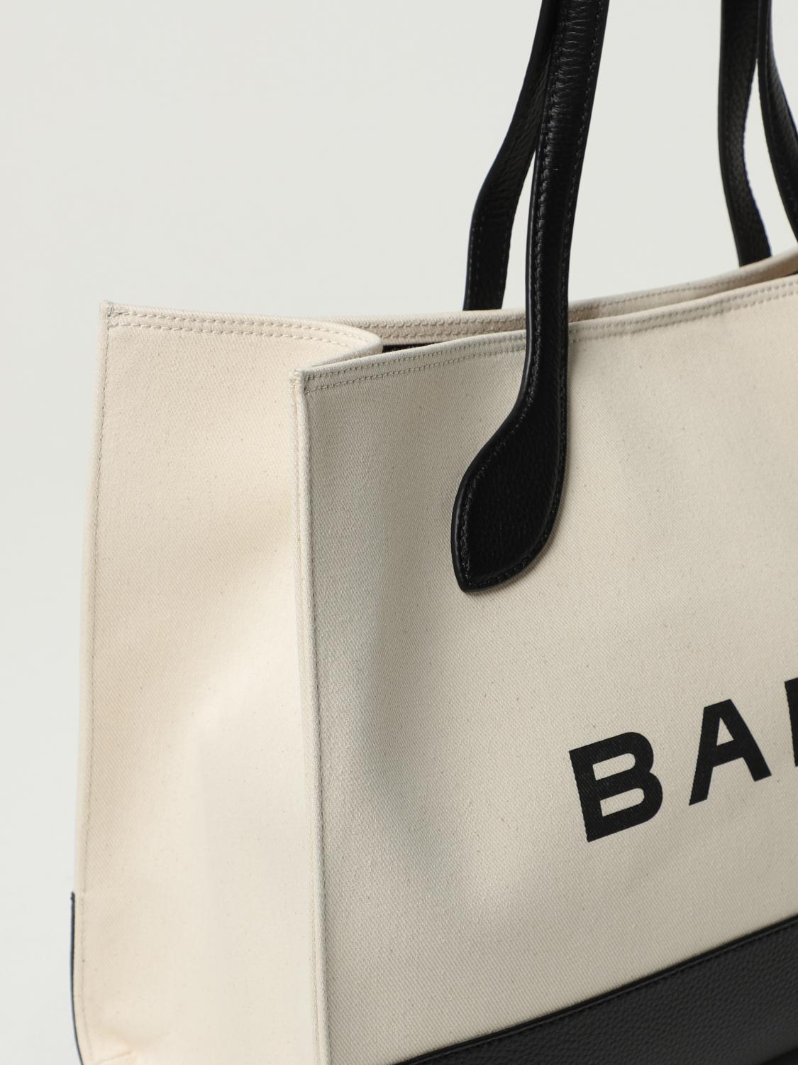 BALLY BORSA TOTE: Borsa Bally in canvas e pelle a grana, Naturale - Img 3