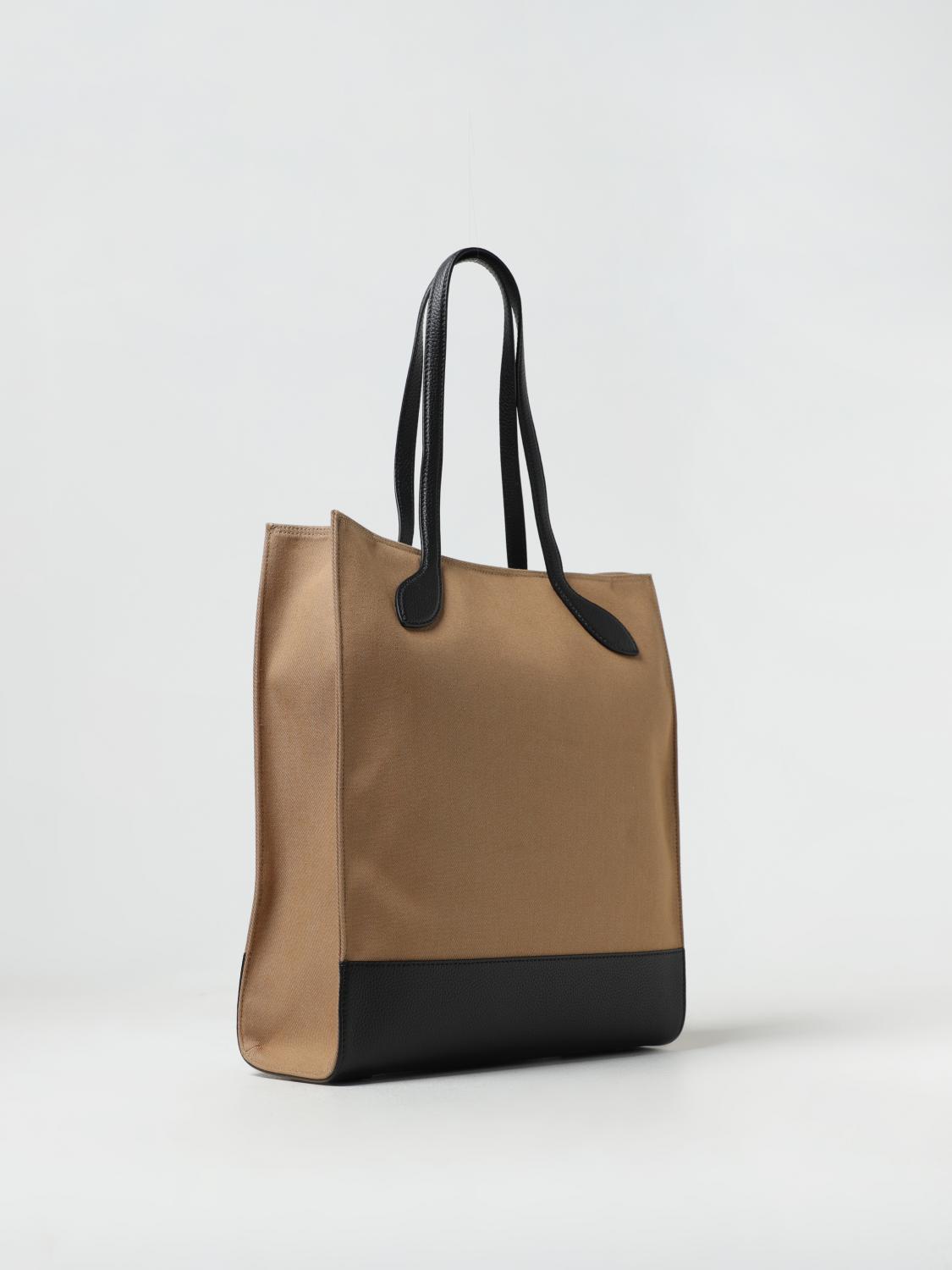BALLY BORSA TOTE: Borsa Bally in canvas e pelle, Tabacco - Img 2