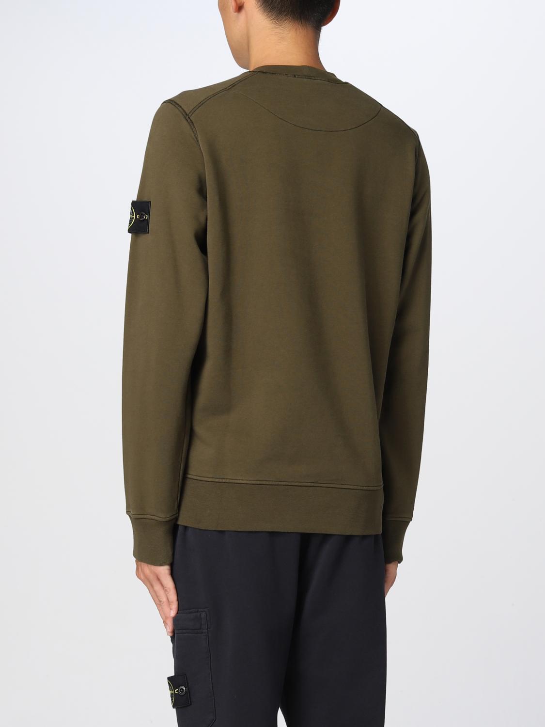 STONE ISLAND FELPA: Felpa Stone Island in cotone, Oliva - Img 3