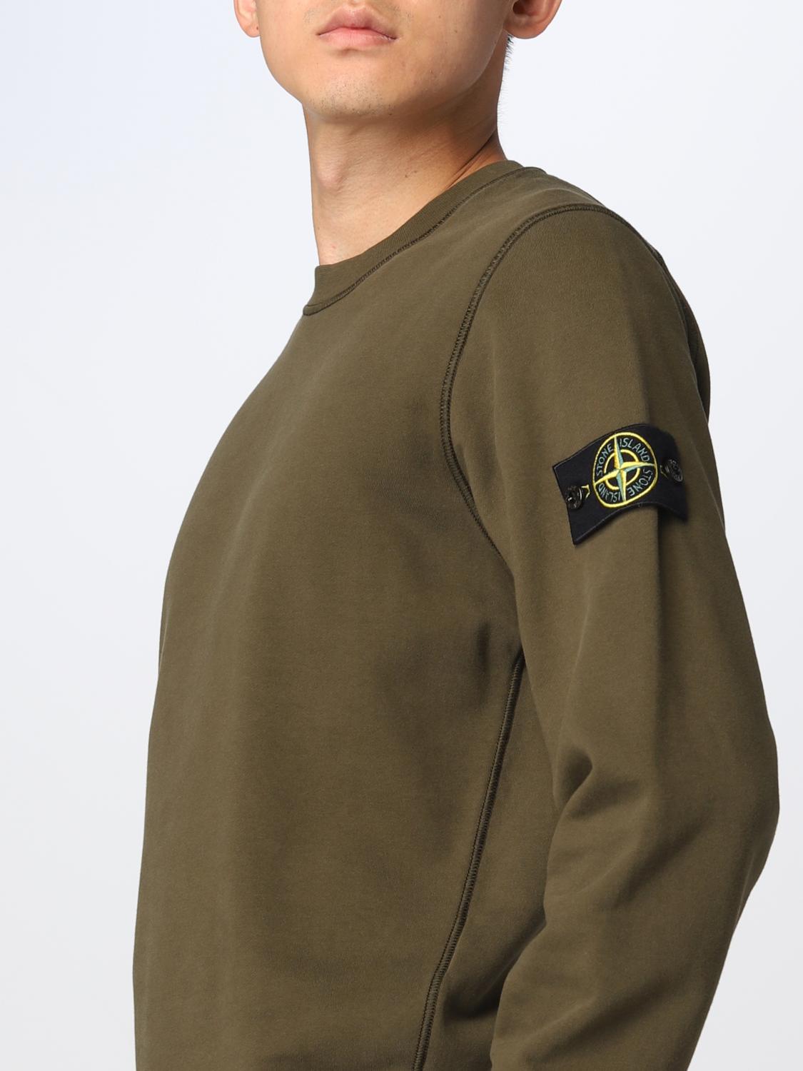 STONE ISLAND FELPA: Felpa Stone Island in cotone, Oliva - Img 5