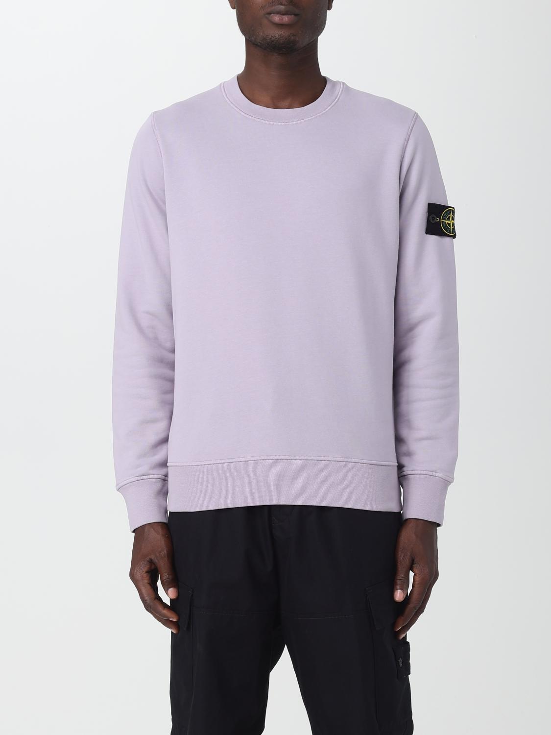 STONE ISLAND FELPA: Felpa Stone Island in cotone, Lavanda - Img 1