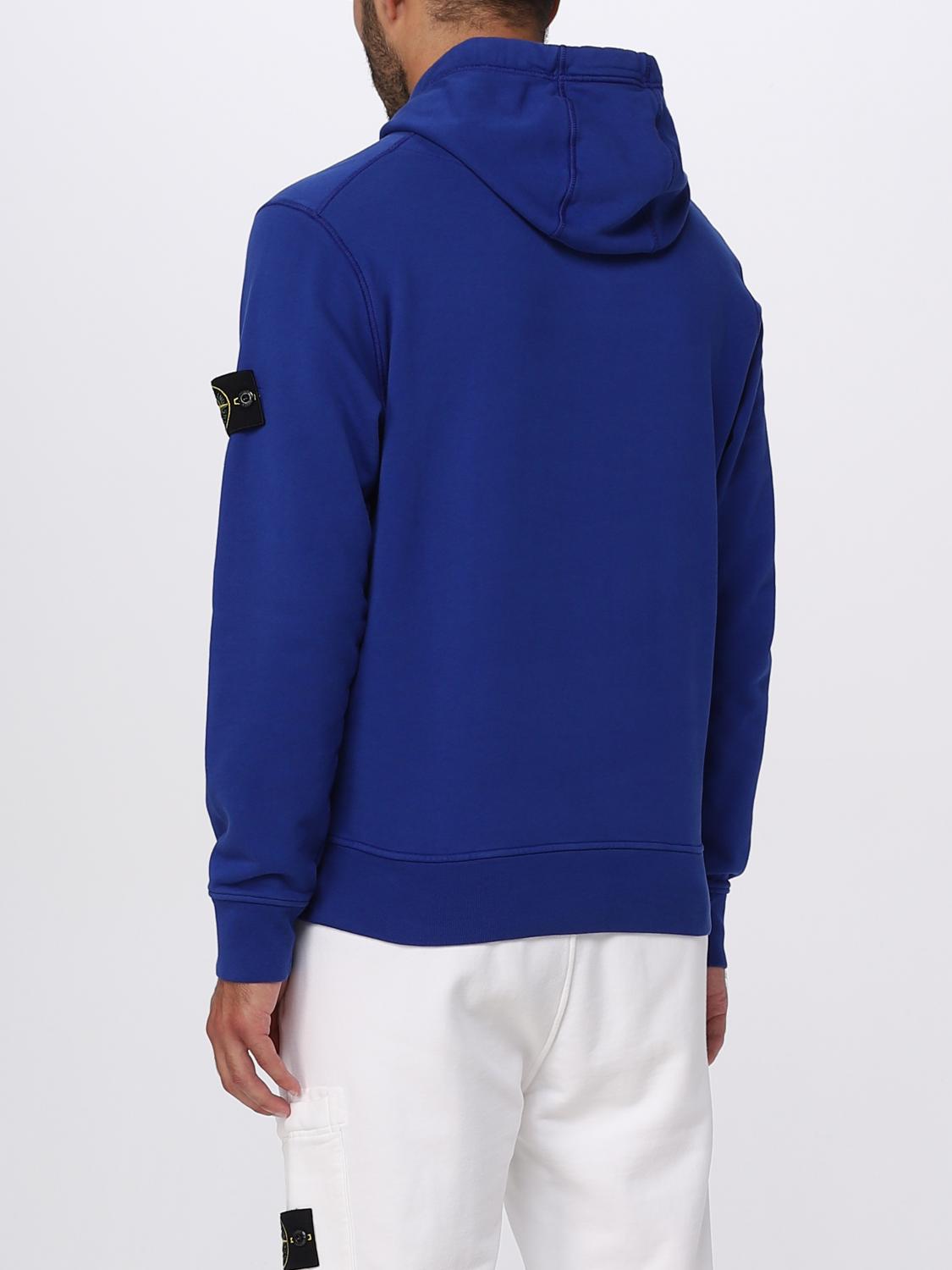 Royal blue stone island hoodie sale