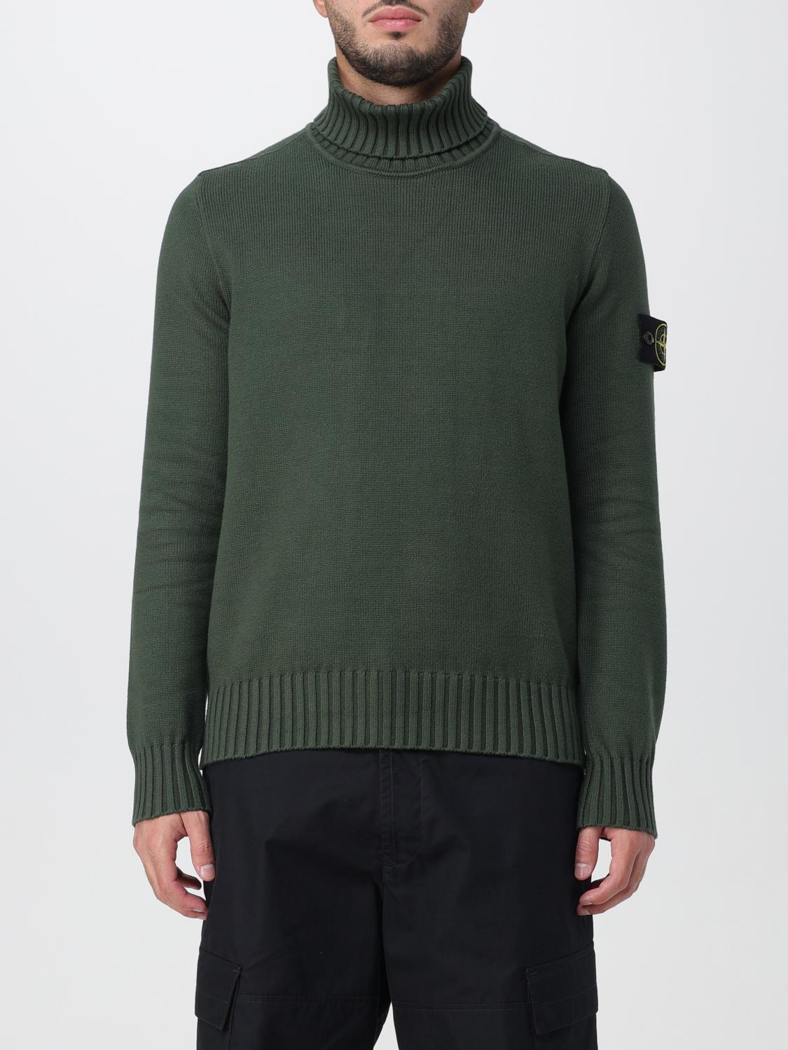 STONE ISLAND Sweater men Olive Stone Island sweater 505A2 online at GIGLIO.COM