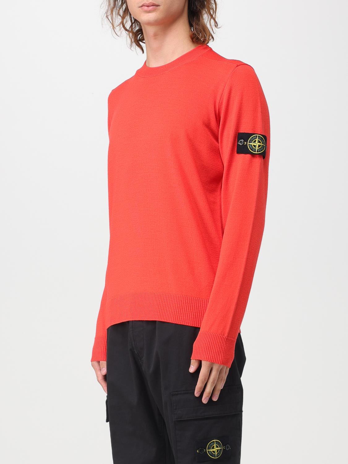 Orange Stone Mens Red Stone Island Jumper STONE ISLAND: Sweater