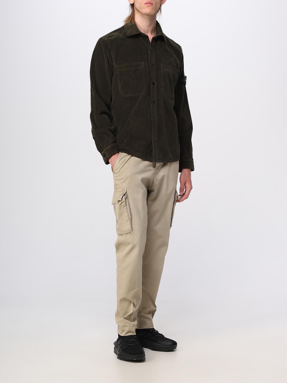 STONE ISLAND CAMICIA: Overshirt Stone Island in velluto a costine, Verde - Img 2