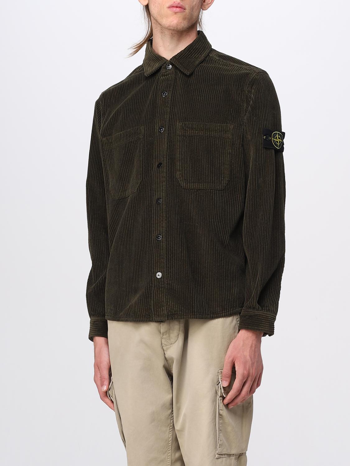 STONE ISLAND CAMICIA: Overshirt Stone Island in velluto a costine, Verde - Img 4