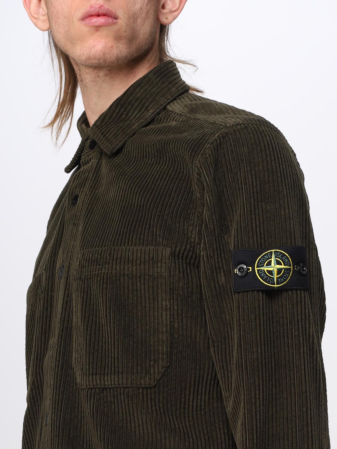 STONE ISLAND CAMICIA: Overshirt Stone Island in velluto a costine, Verde - Img 5