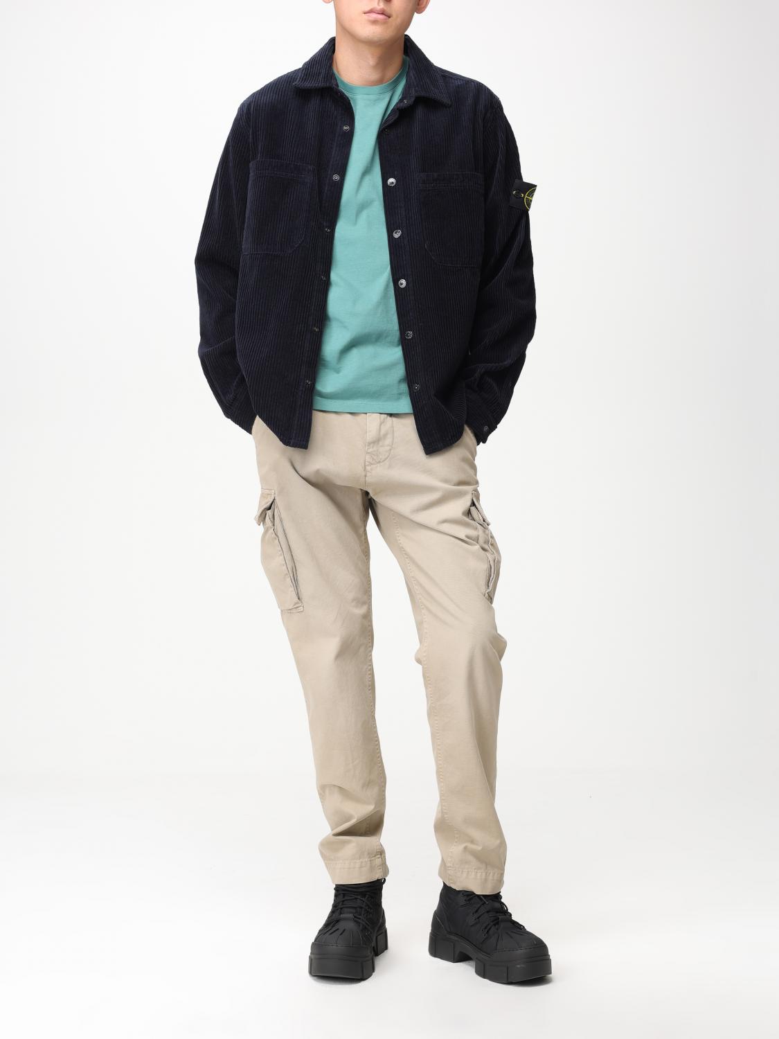 STONE ISLAND CAMICIA: Overshirt Stone Island in velluto a costine, Blue Navy - Img 2