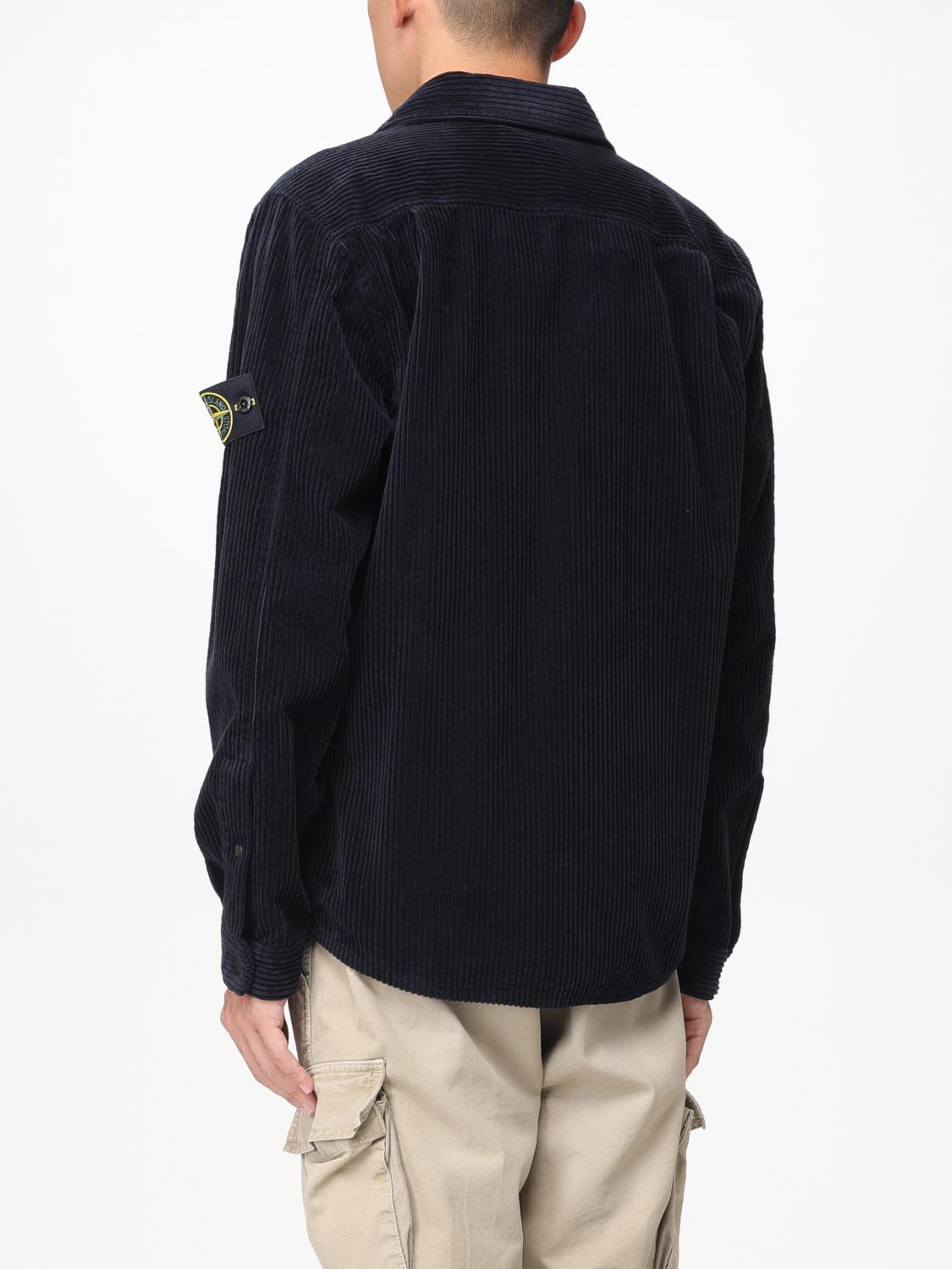 STONE ISLAND CAMICIA: Overshirt Stone Island in velluto a costine, Blue Navy - Img 3