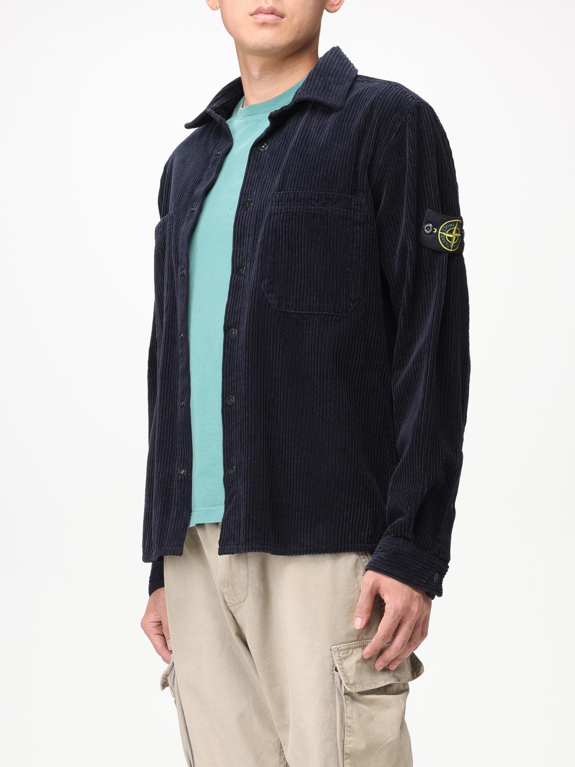 STONE ISLAND CAMICIA: Overshirt Stone Island in velluto a costine, Blue Navy - Img 4