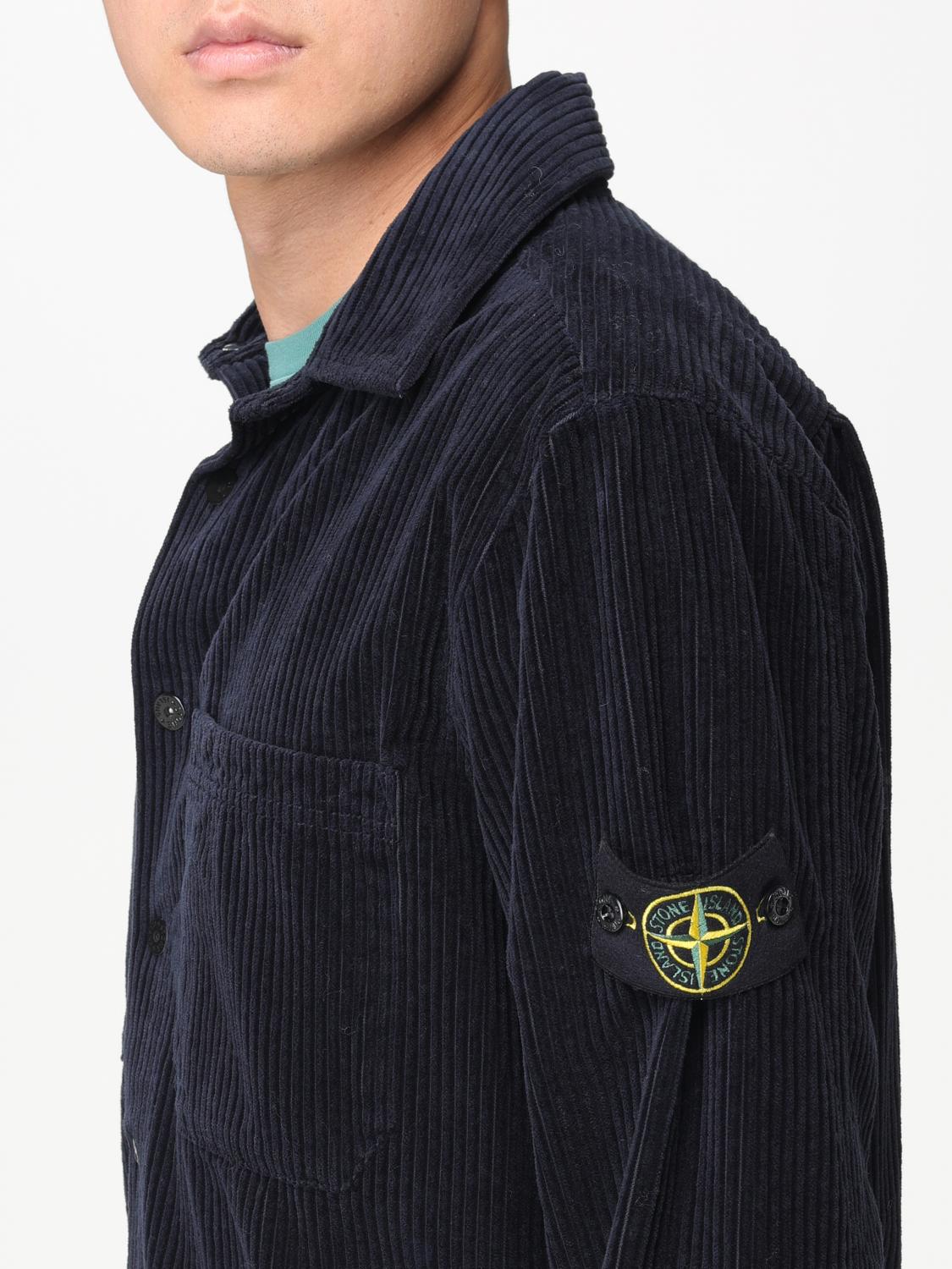STONE ISLAND CAMICIA: Overshirt Stone Island in velluto a costine, Blue Navy - Img 5