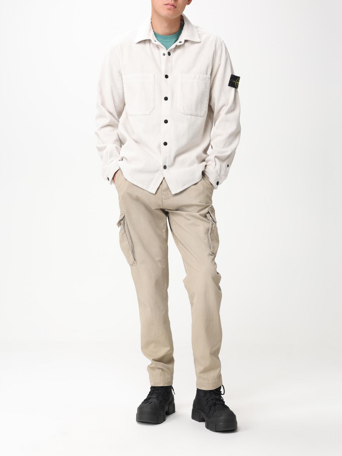 STONE ISLAND CAMICIA: Overshirt Stone Island in velluto a costine, Panna - Img 2