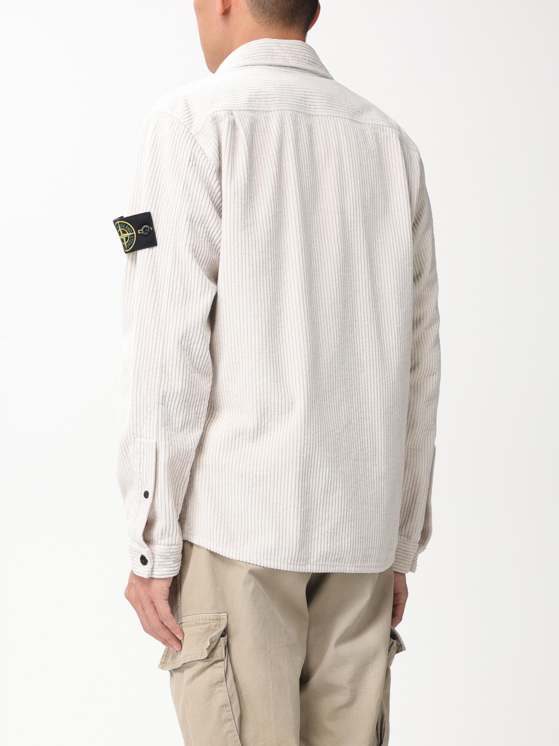 STONE ISLAND CAMICIA: Overshirt Stone Island in velluto a costine, Panna - Img 3