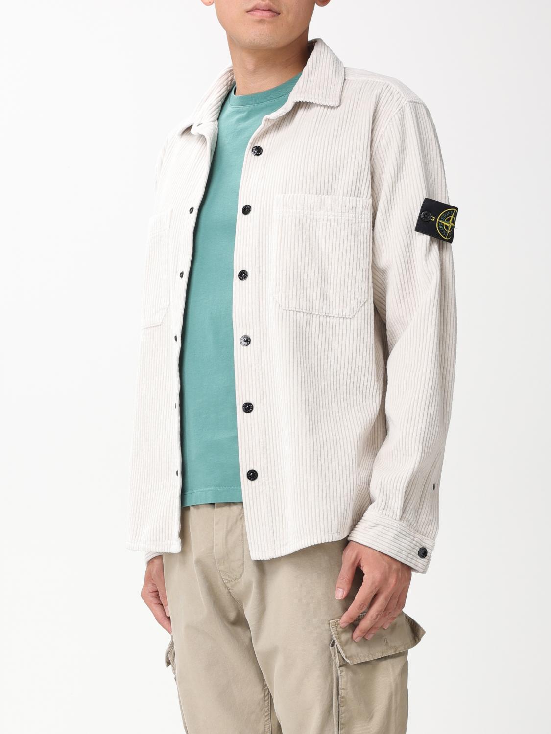 STONE ISLAND CAMICIA: Overshirt Stone Island in velluto a costine, Panna - Img 4