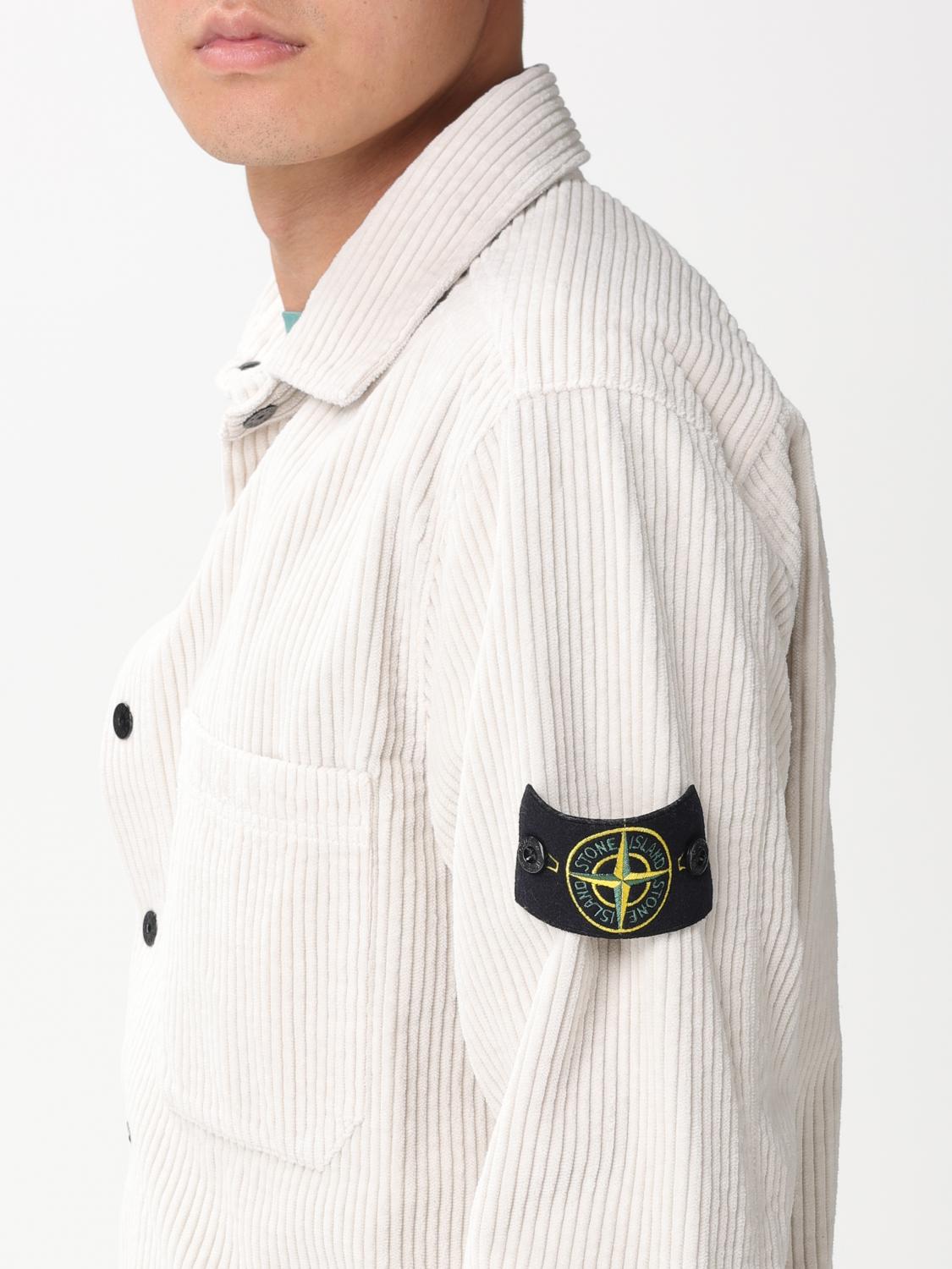 STONE ISLAND CAMICIA: Overshirt Stone Island in velluto a costine, Panna - Img 5
