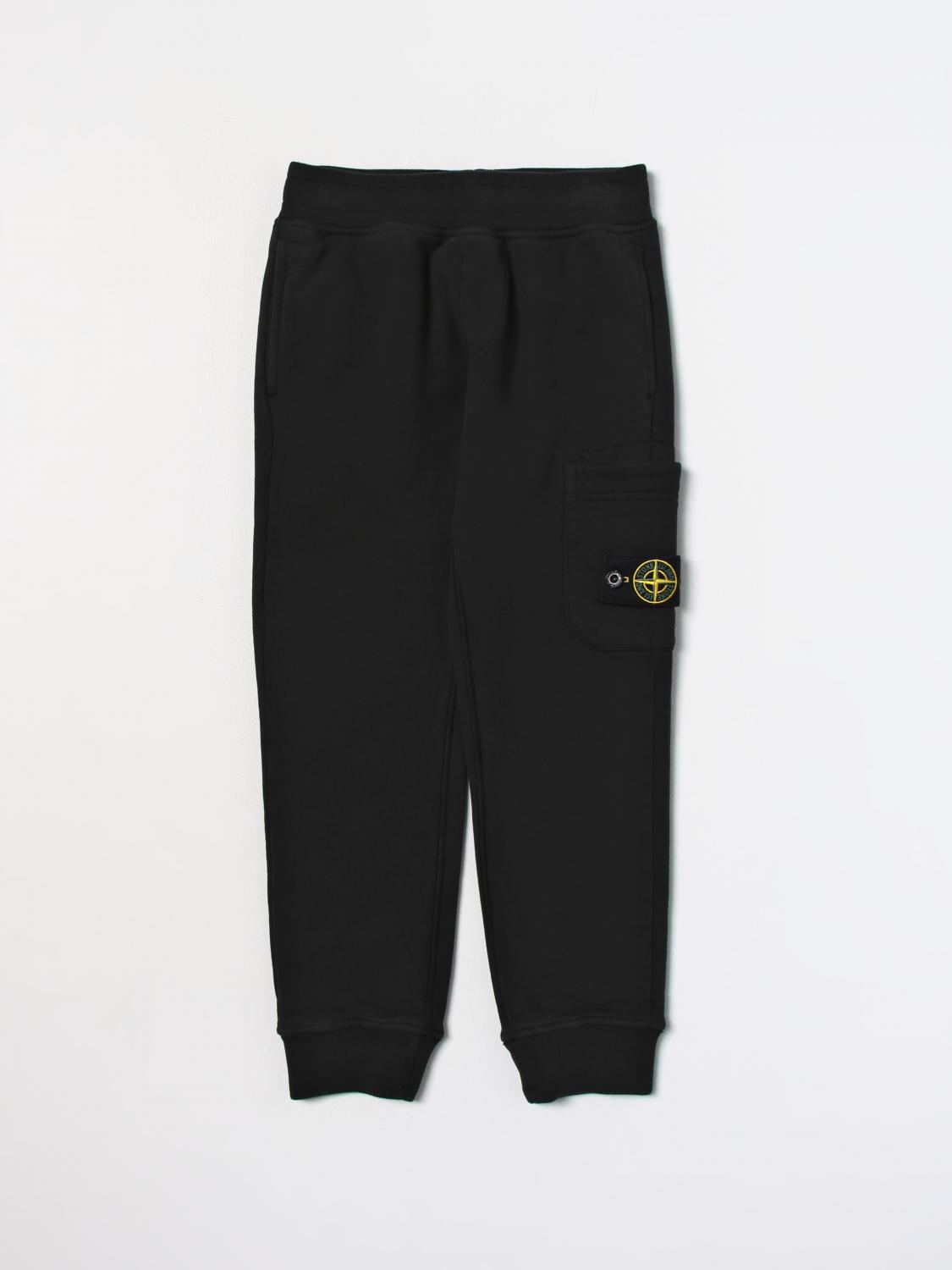 STONE ISLAND JUNIOR PANTS: Stone Island Junior pants in stretch cotton, Black - Img 1