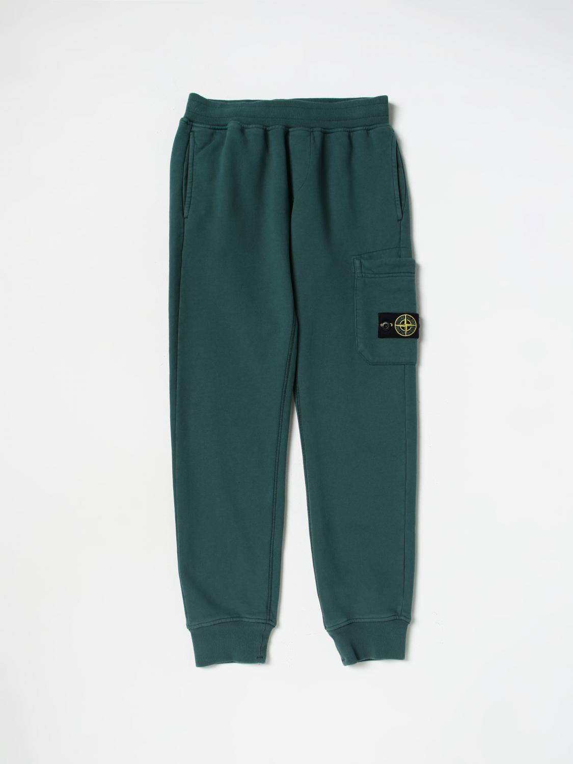 STONE ISLAND JUNIOR PANTS: Stone Island Junior pants in stretch cotton, Green - Img 1