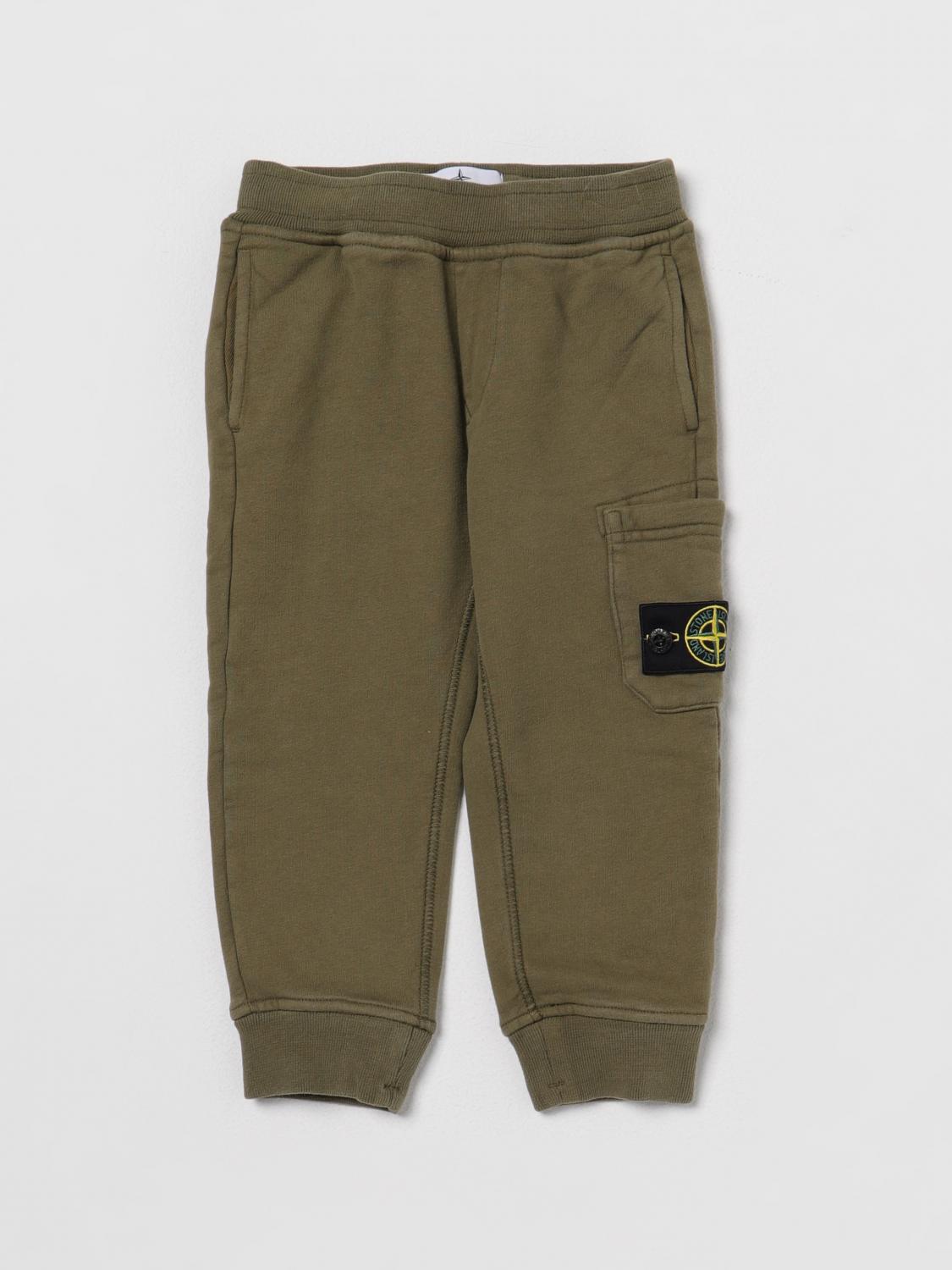 STONE ISLAND JUNIOR PANTS: Stone Island Junior pants in stretch cotton, Olive - Img 1