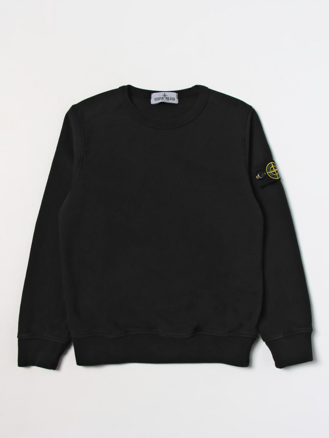 STONE ISLAND JUNIOR PULLOVER: Pullover kinder Stone Island Junior, Schwarz - Img 1