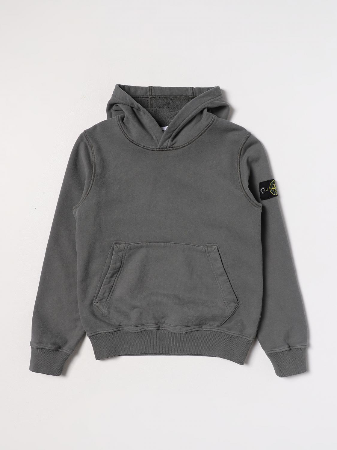 STONE ISLAND JUNIOR PULLOVER: Pullover kinder Stone Island Junior, Mouse Grey - Img 1