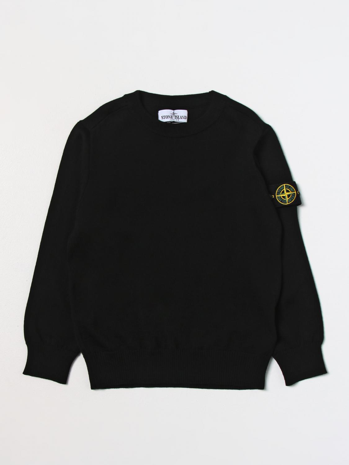 STONE ISLAND JUNIOR PULL: Pull enfant Stone Island Junior, Noir - Img 1