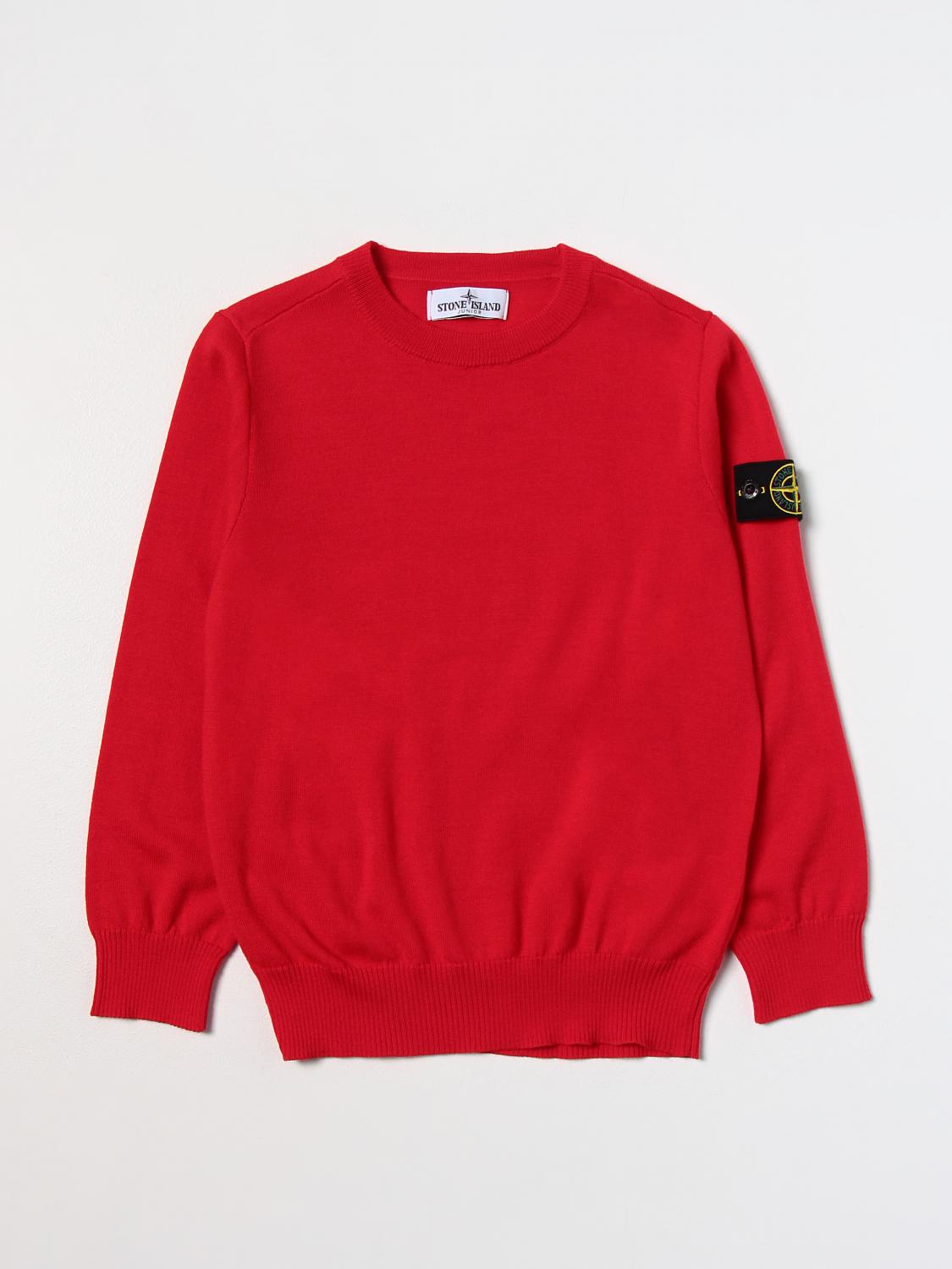 STONE ISLAND JUNIOR PULLOVER: Pullover kinder Stone Island Junior, Rot - Img 1