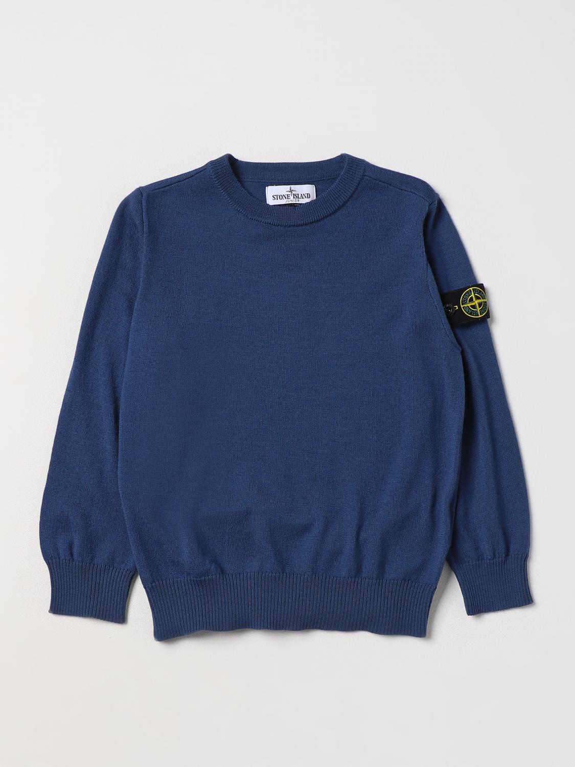 STONE ISLAND JUNIOR PULL: Pull enfant Stone Island Junior, Bleu Marine - Img 1