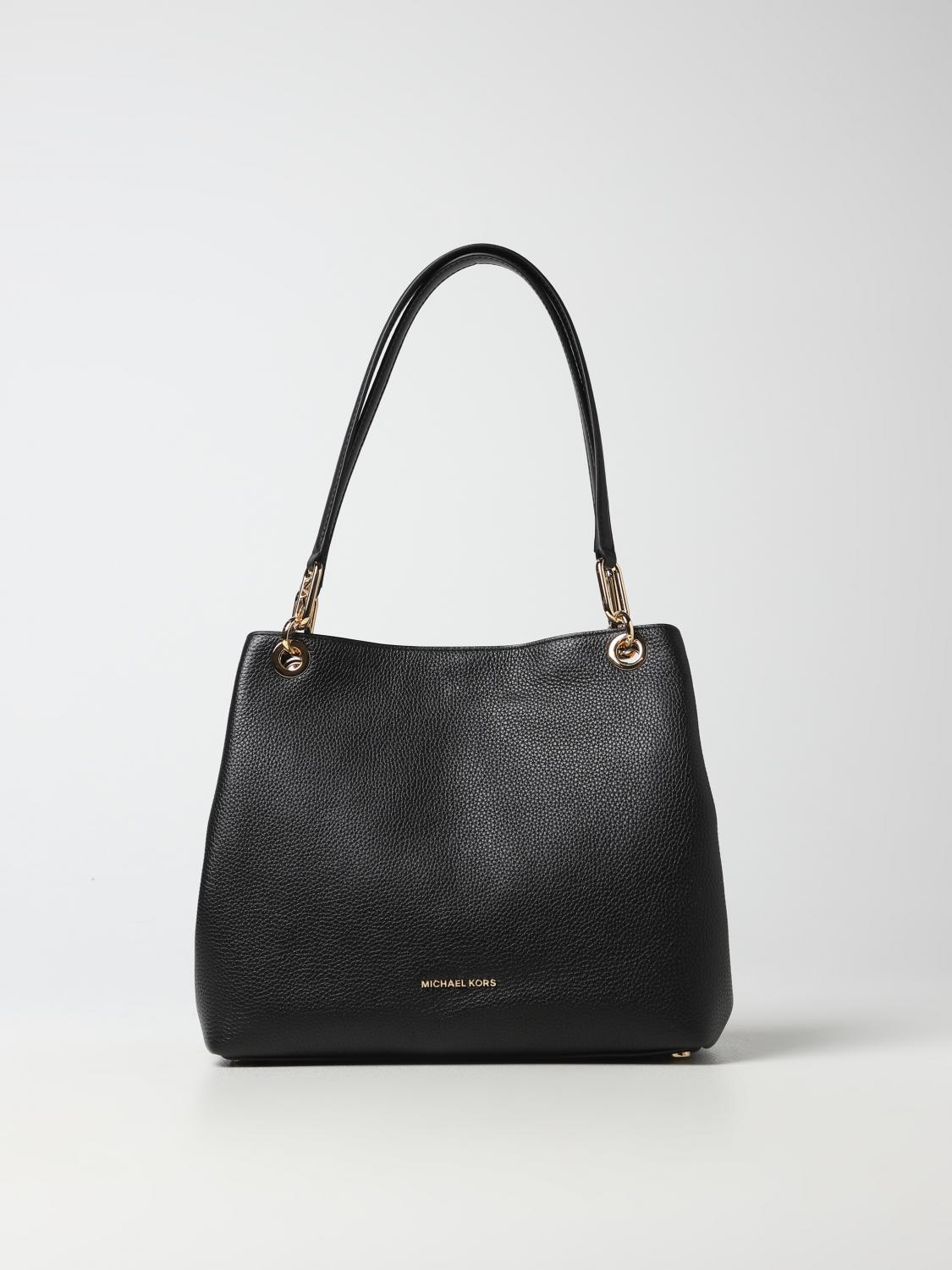 MICHAEL KORS BORSA A SPALLA: Borsa Kensington Michael Kors in pelle a grana, Nero - Img 1