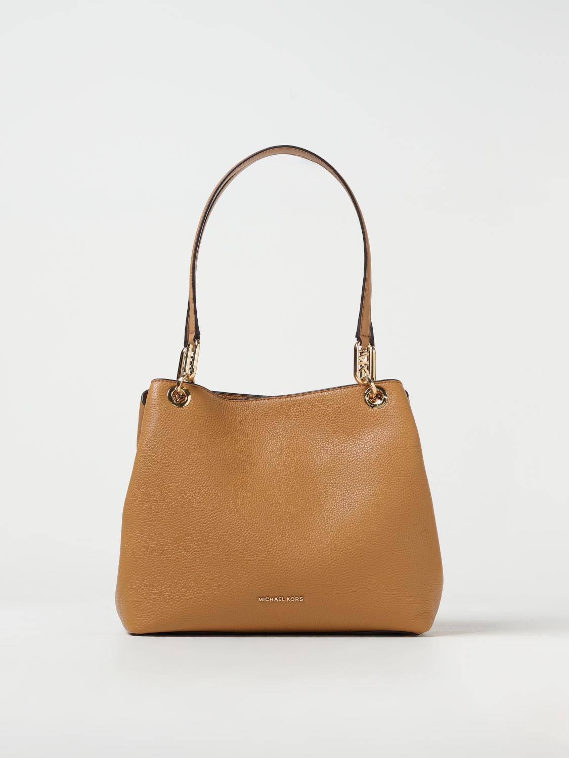 MICHAEL KORS BORSA A SPALLA: Borsa Kensington Michael Kors in pelle a grana, Beige - Img 1