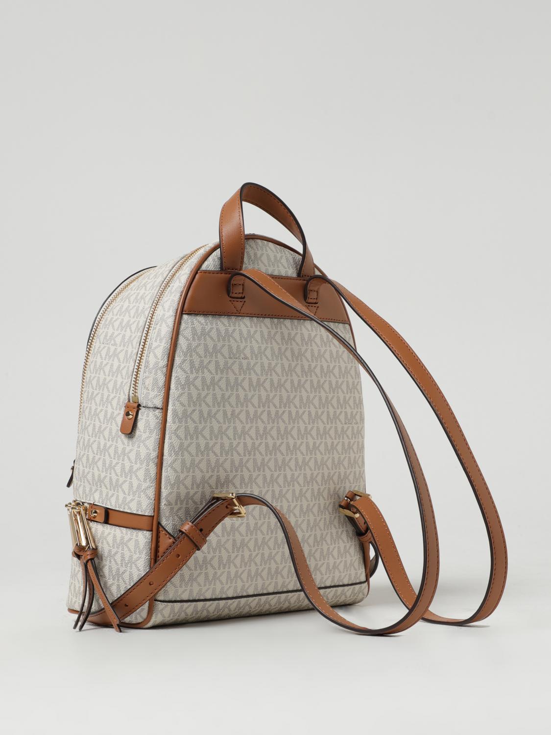MICHAEL KORS ZAINO: Zaino Rhea Michael Kors in cotone spalmato con logo, Champagne - Img 2
