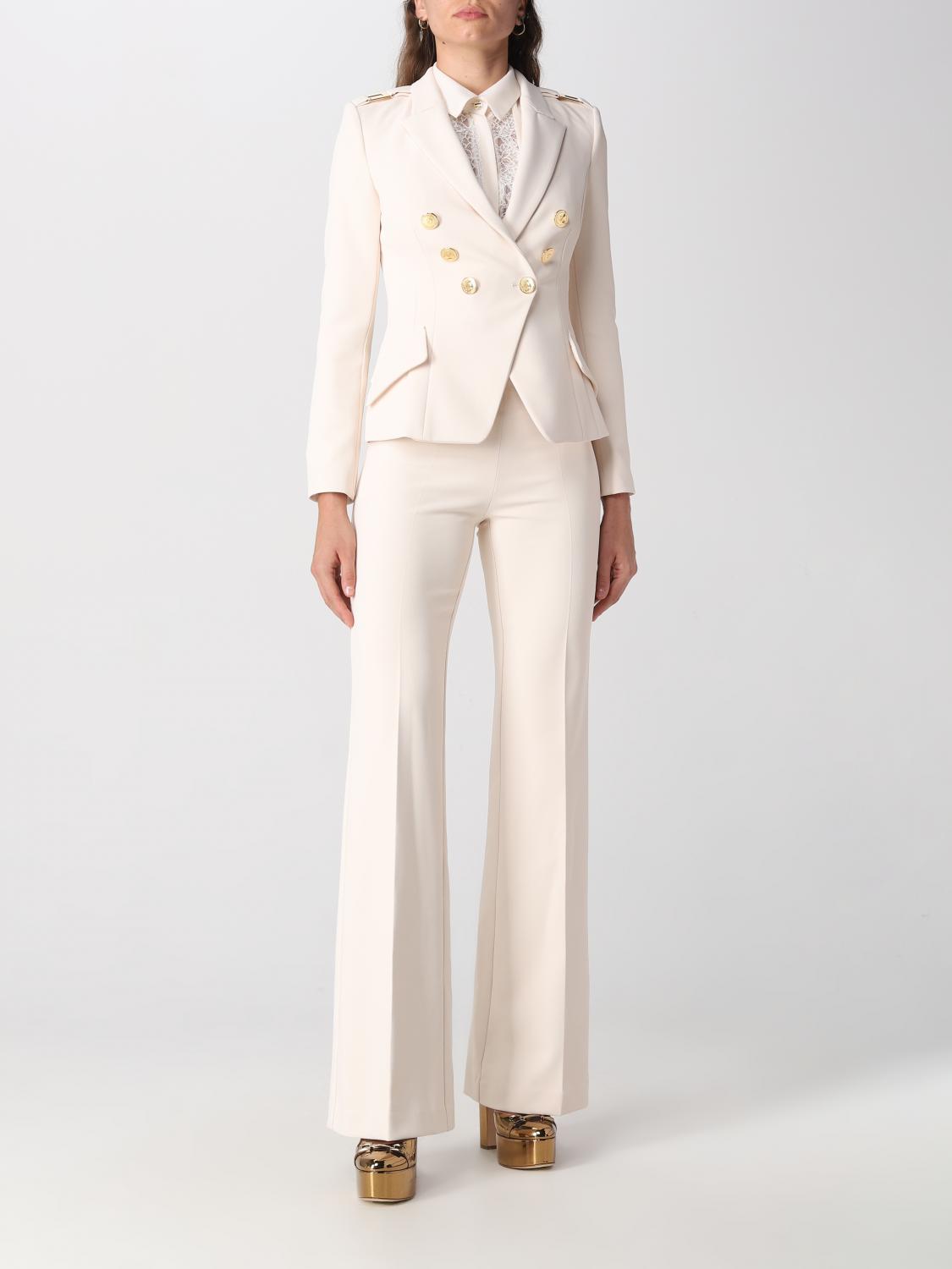 パンツ ELISABETTA FRANCHI Woman Pants Yellow Cream PAS14 E84 Elisabetta Franchi Pants Woman Color Yellow Cream | ModeSens