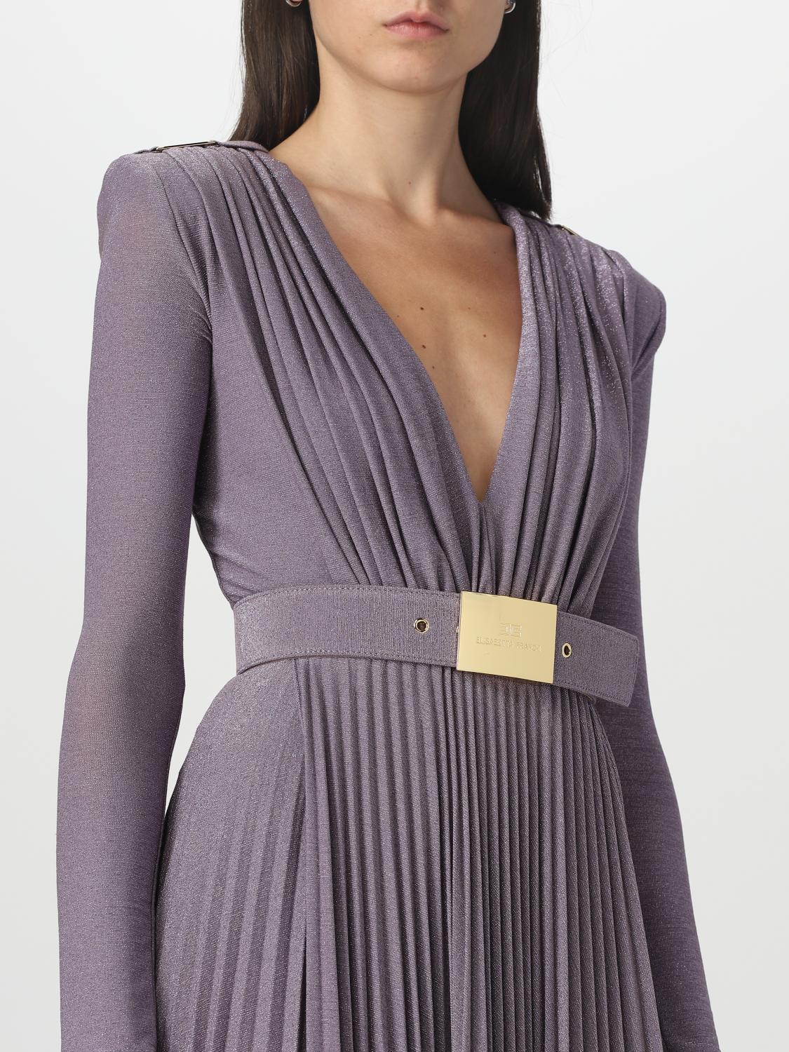 ELISABETTA FRANCHI VESTIDO: Vestido mujer Elisabetta Franchi, Lavanda - Img 4